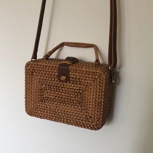 Cute Brown Wicker Rectangle Purse